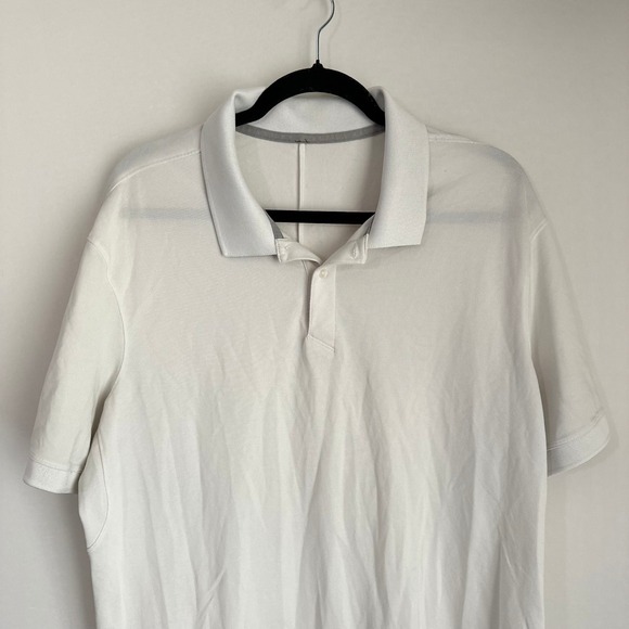 Lululemon Mens Polo Shirt White Short Sleeve Athletic Golf Casual - Picture 4 of 10